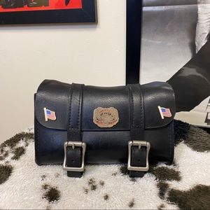 Vintage 1970s Leather Motorcycle Saddle Bag